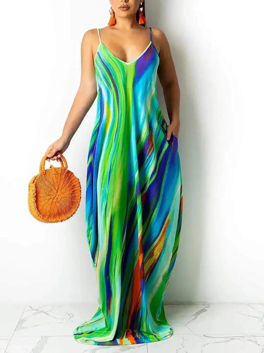 Tie Dye Print Cami Dress