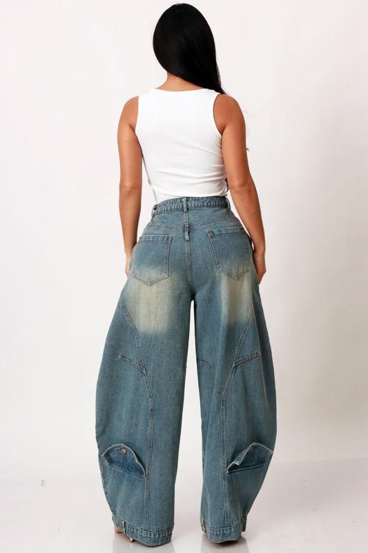 Vintage Washed Denim Jeans