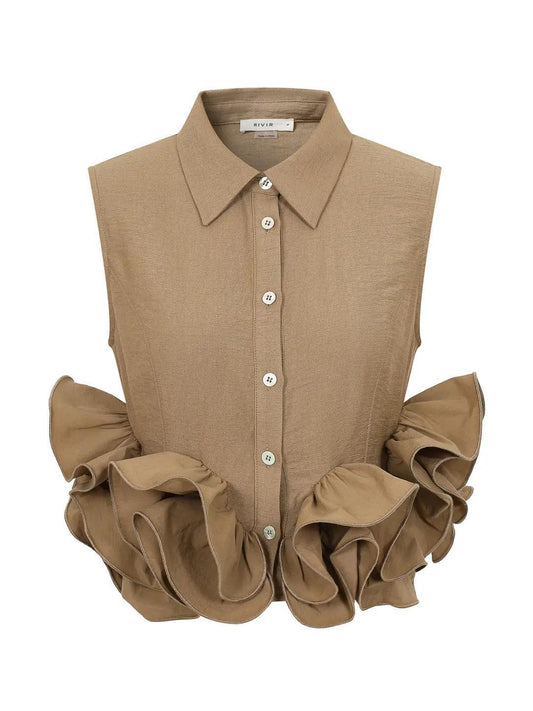 Duchess Ruffle Blouse (MOCHA)