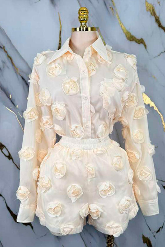 ECRU ROSE SHORT SET