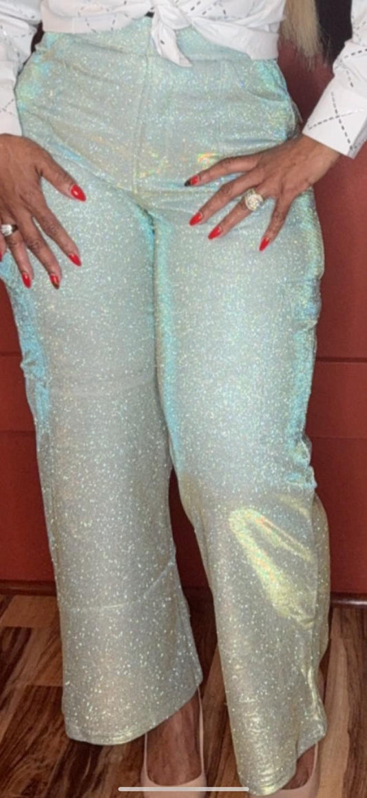 Shimmer Green Pants
