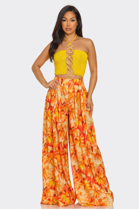 CROCHET TUBE TOP & PANTS SET