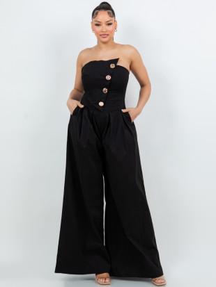 Black Strapless Jumpsuit
