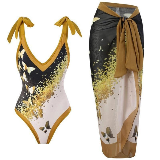 GOLD BUTTERFLY SWIMSUIT
