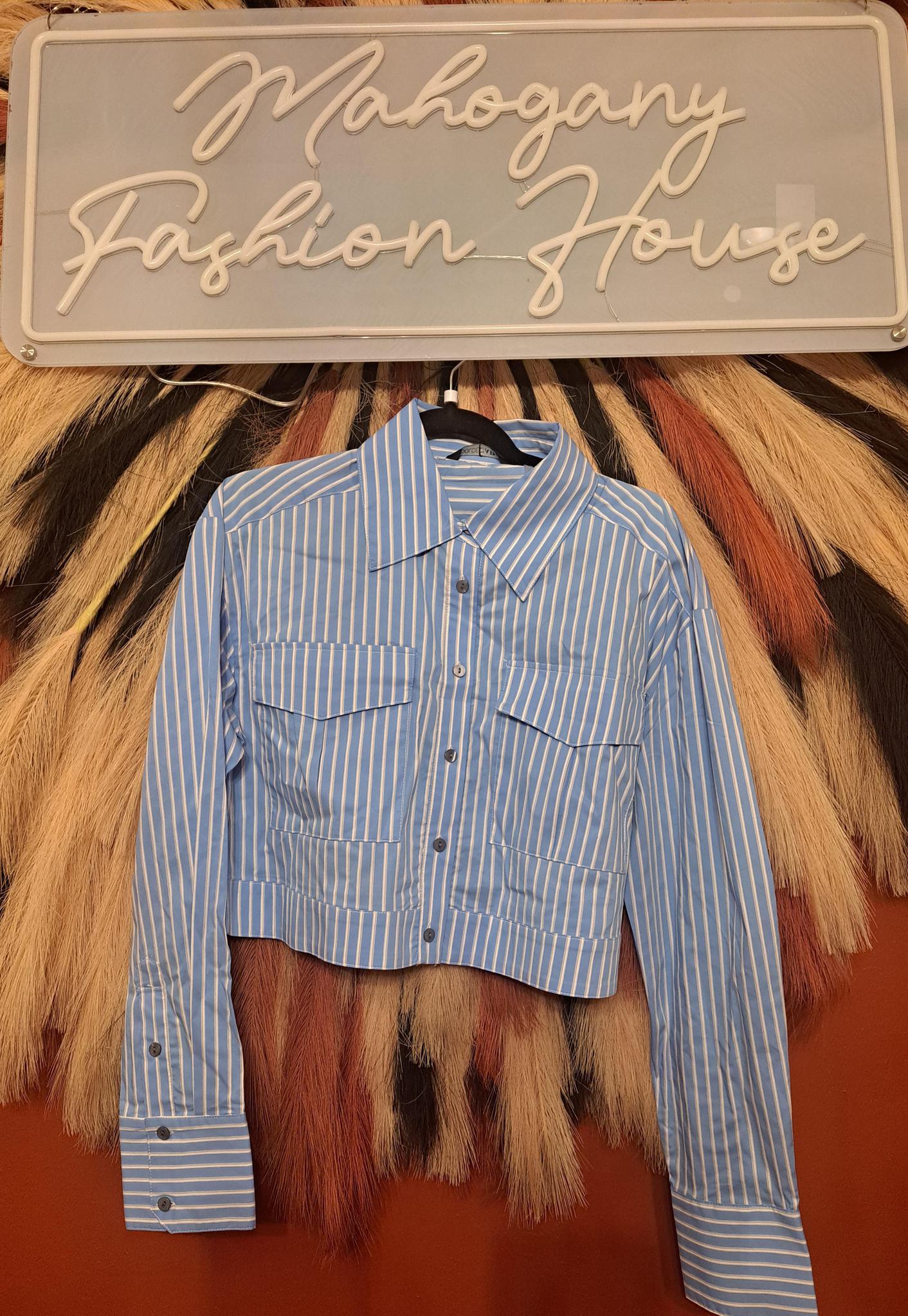 STRIPPED BUTTON UP