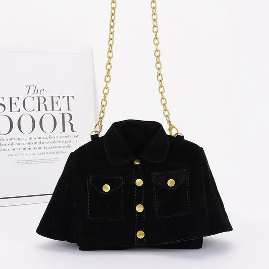 SUEDE BLACK SHIRT PURSE