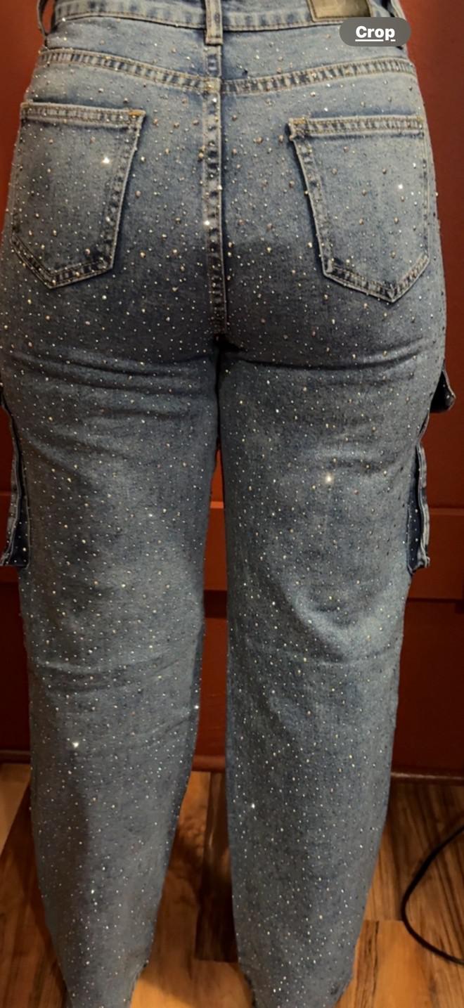 Y2K Rhinestone Cargo Jeans