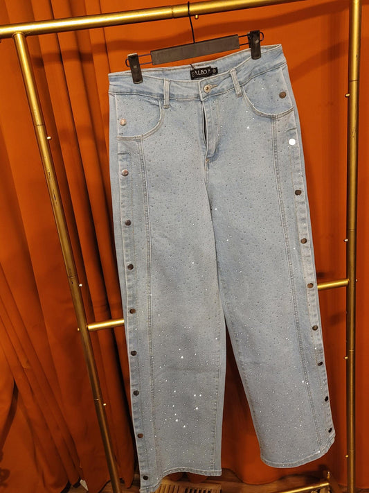 Embellished High Rise Jeans