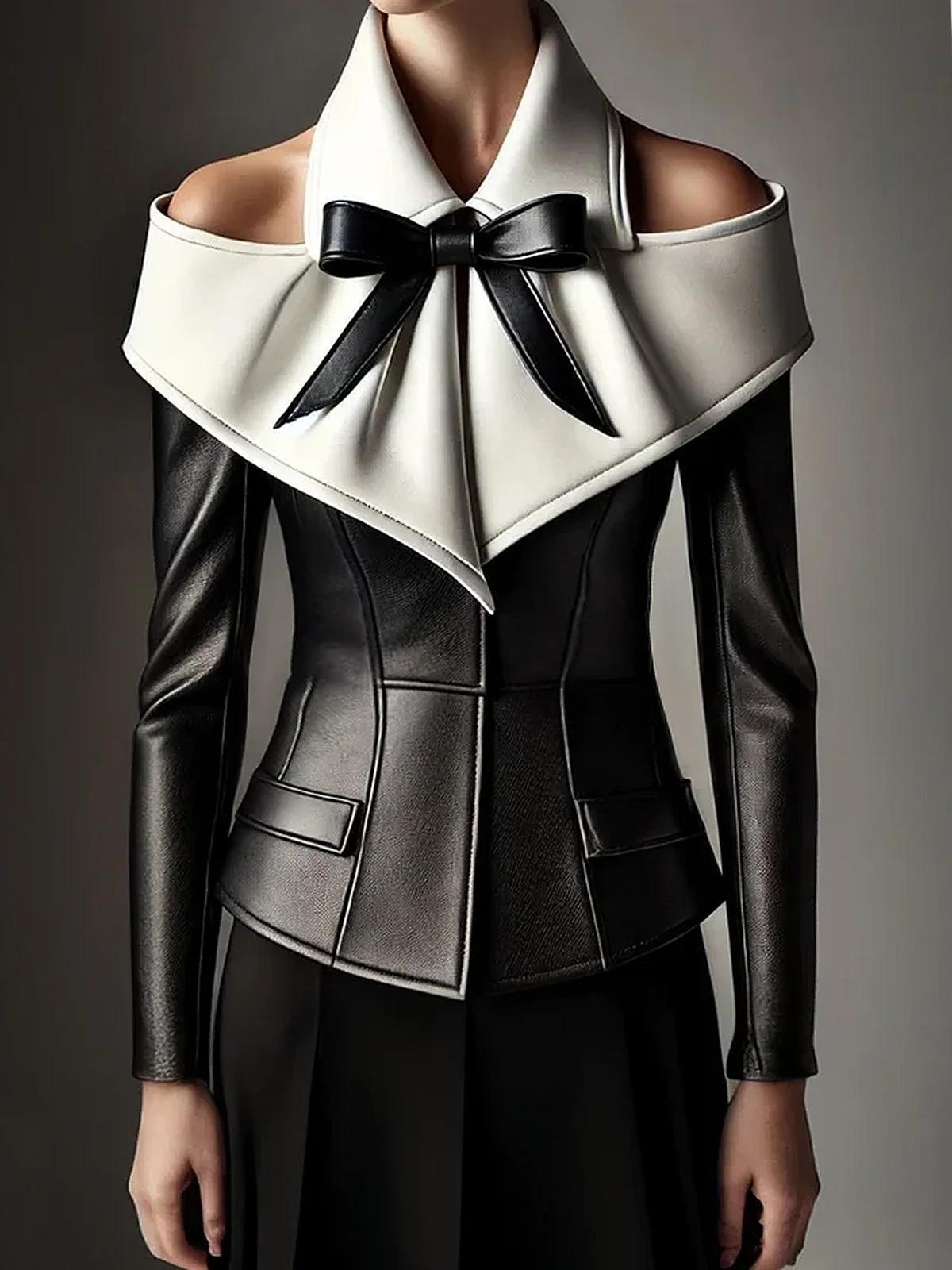 Black & White Off Shoulder Jacket