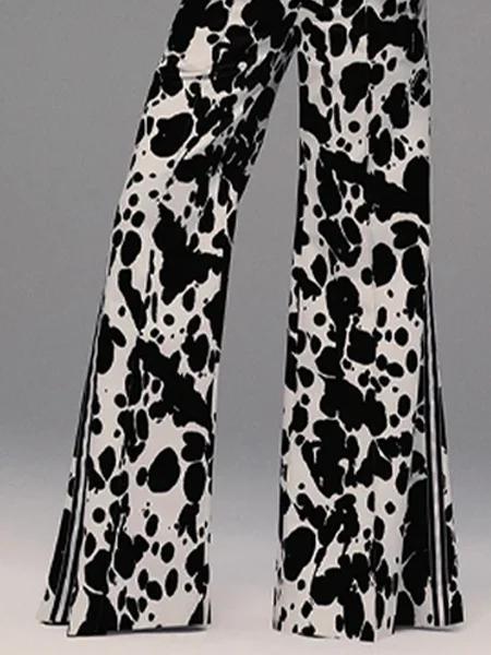 COW PATTERN  Wide Leg Pants