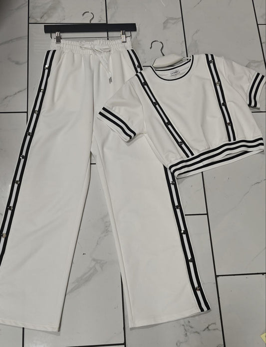 WHITE 2PC PANTS SET