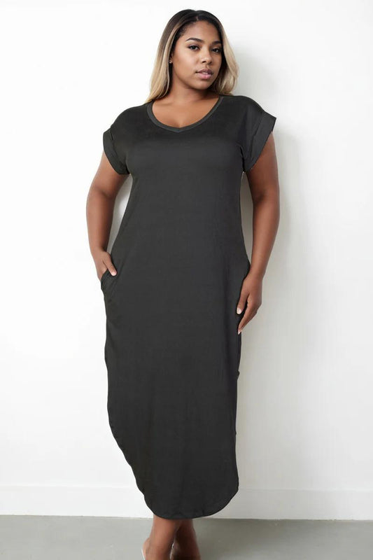 BLK BATWING MAXI DRESS