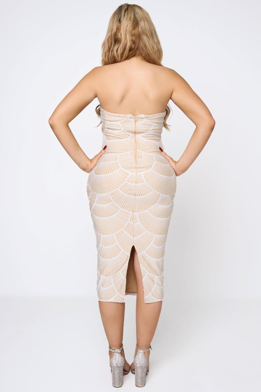 Nude Sexy Sequin Side Cut Out Dress