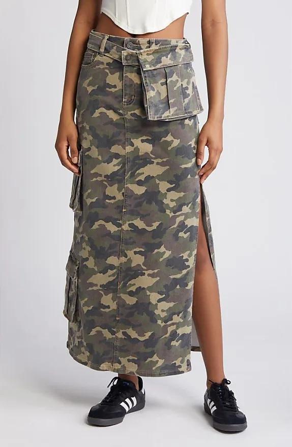 Camouflage Denim Skirt