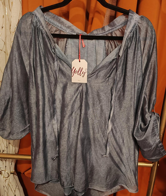 CHARM & GRACE BLOUSE (BLUE)