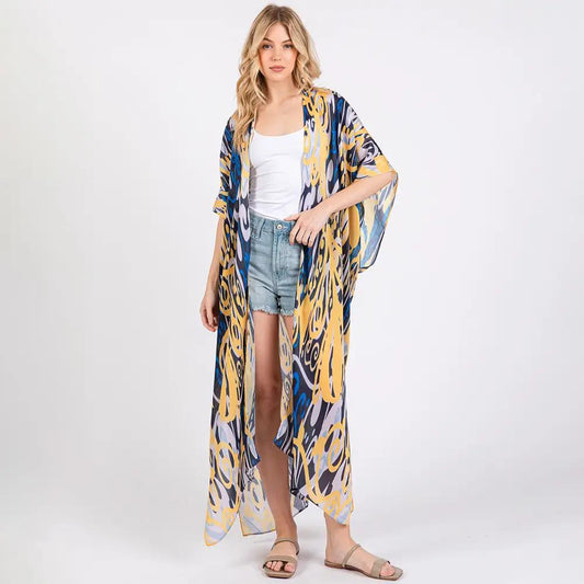 YELLOW/BLUE KIMONO