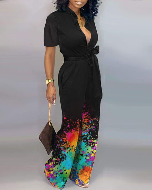 Splash Print Jumpsuit