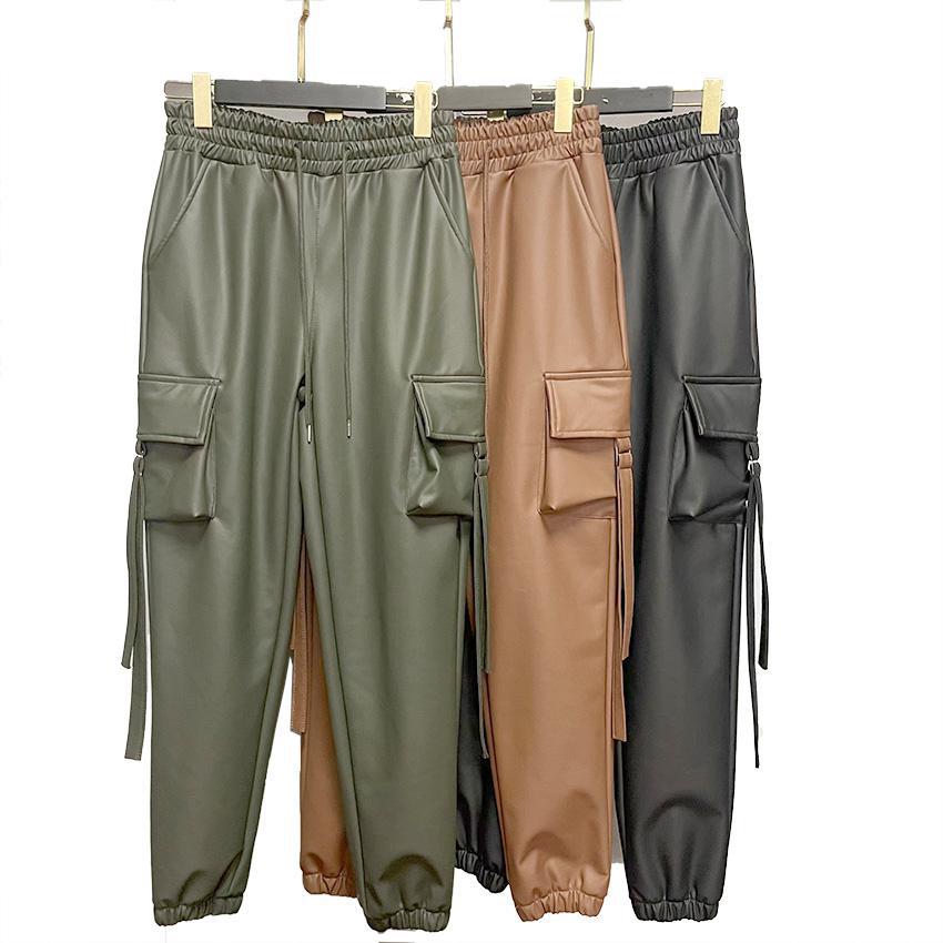 Black faux cargo jogger