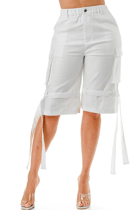 White Cargo Shorts