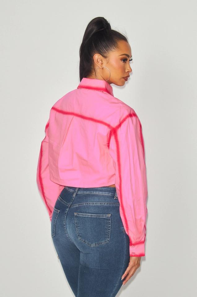 Pink Top & Rhinestone Tie