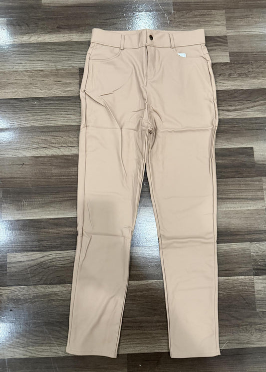 Cream faux straightleg pants