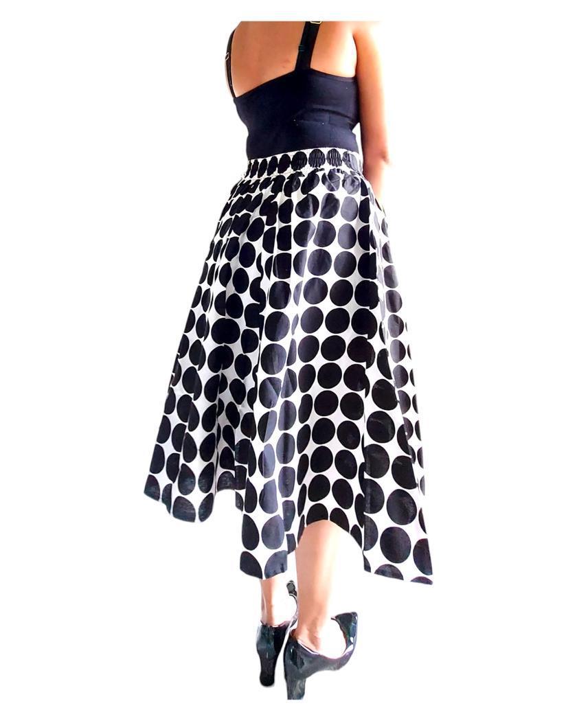 Blk&Wht Polkadot Skirt OSFM