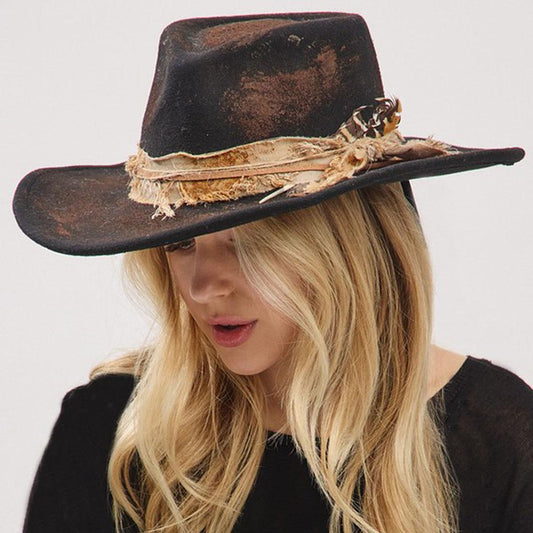 VINTAGE COWGIRL FEDORA HAT
