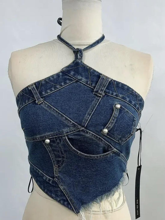Denim Halter Top