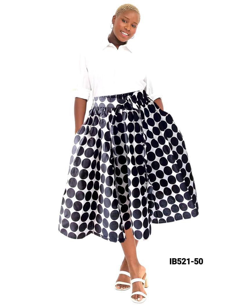 Blk&Wht Polkadot Skirt OSFM