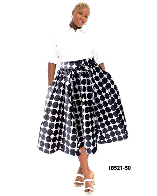 Blk&Wht Polkadot Skirt OSFM