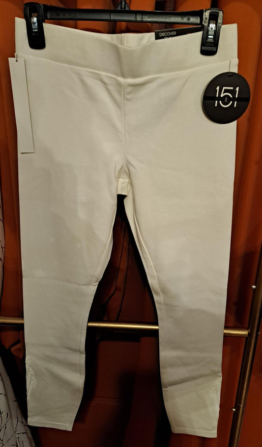 CAVIAR ANKLE DETAIL PANTS IVORY