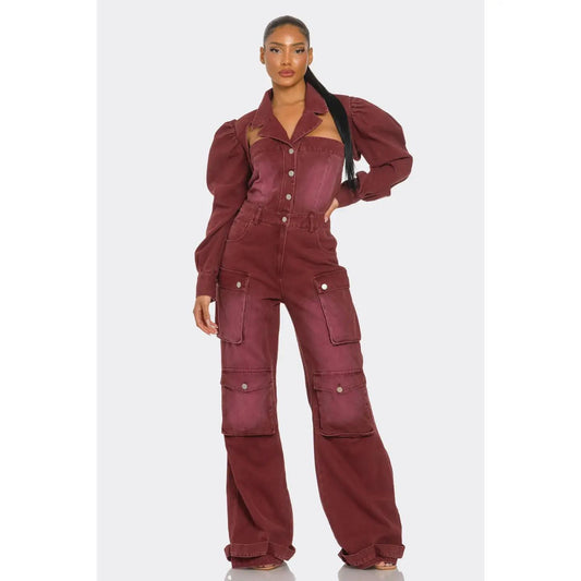 Burgandy Denim Jumper