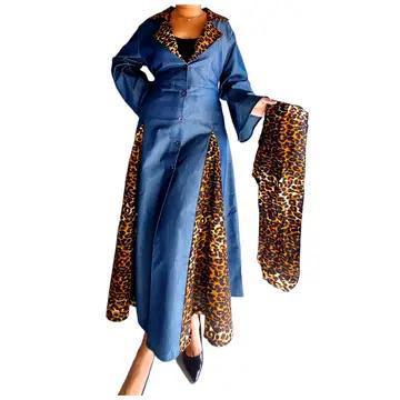 Denim Leopard Print Dress