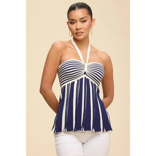 Navy Goddess Halter