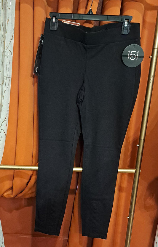 PONTE BUTTON LEG PANTS BLK