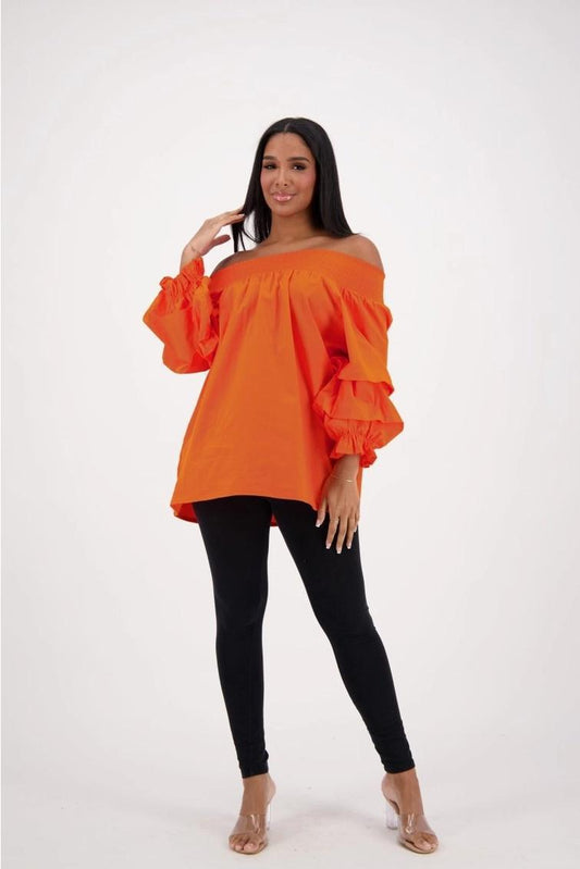 ORANGE OFF SHOULDER TOP