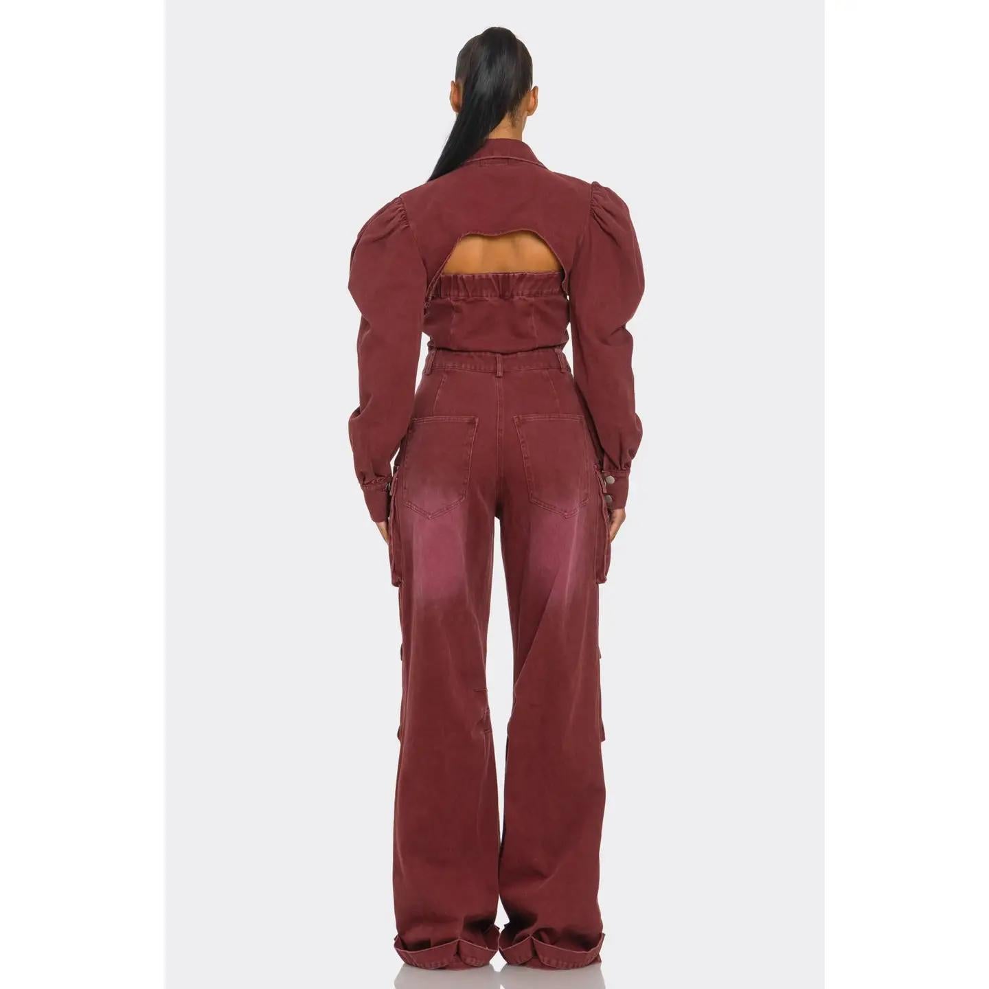 Burgandy Denim Jumper