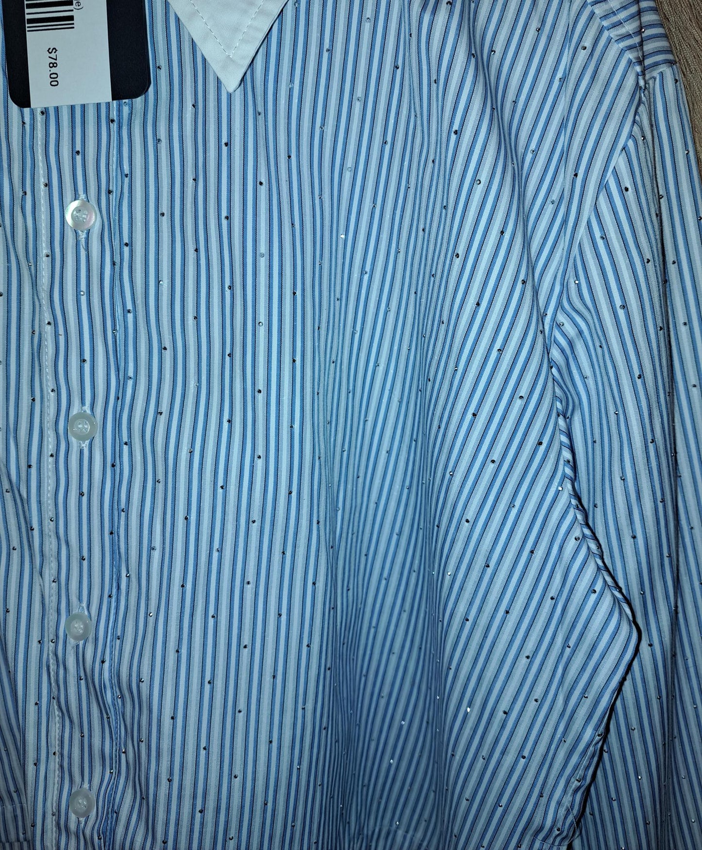 Pinstripe Rhinestone Top