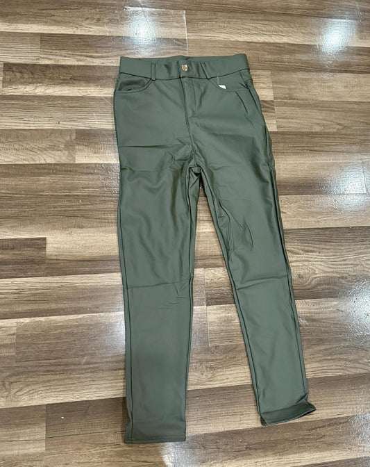 Green faux Straightleg pant