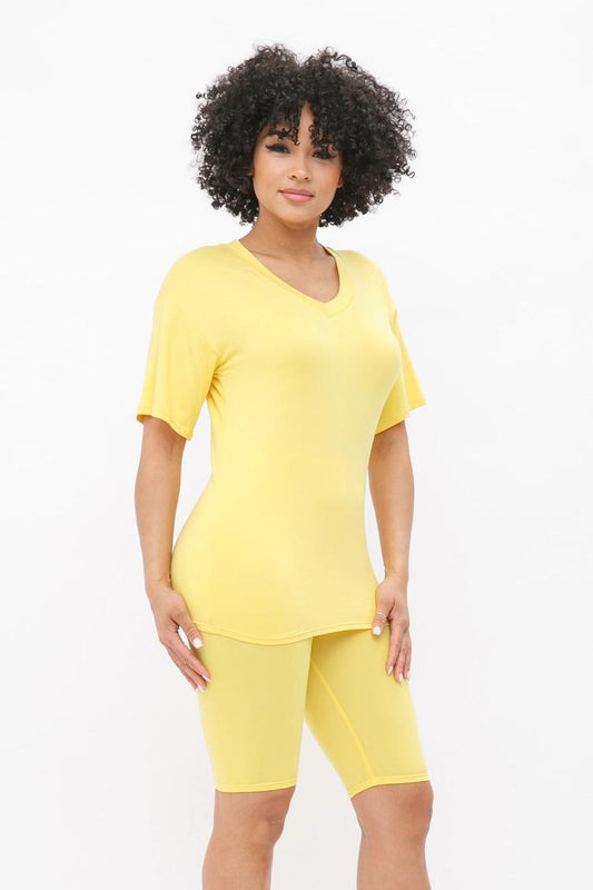 Yellow Bike Short Set