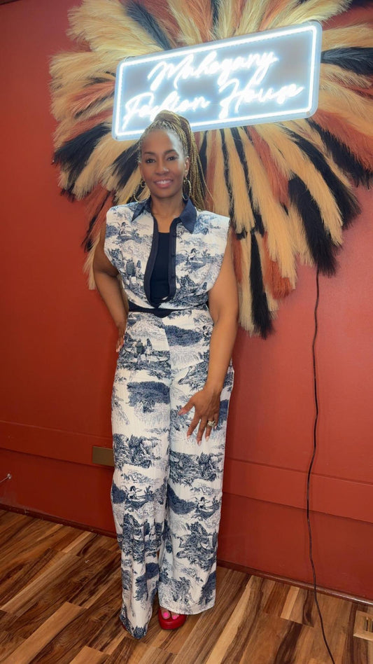 Scenic Print 2pc Pants Set