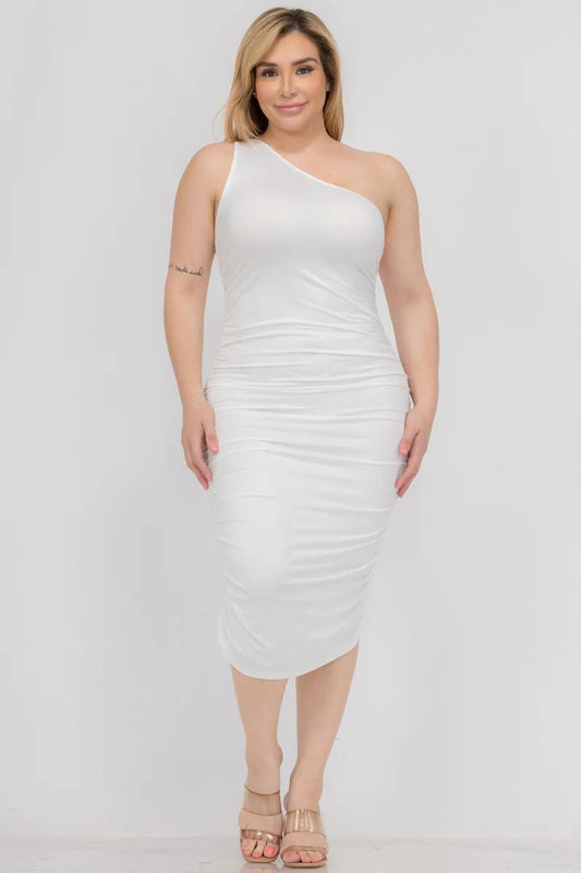 WHITE ONE SHOULDER DRESS