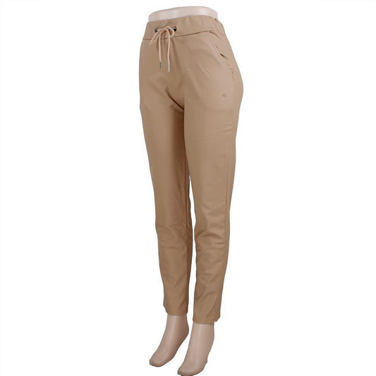 CREAM FAUX JOGGER PANTS