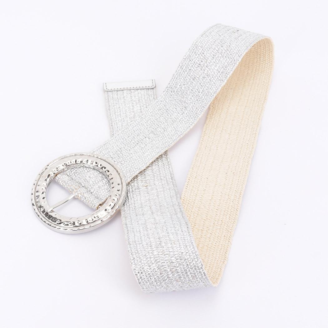 SILVER METALLIC STRETCH BELT