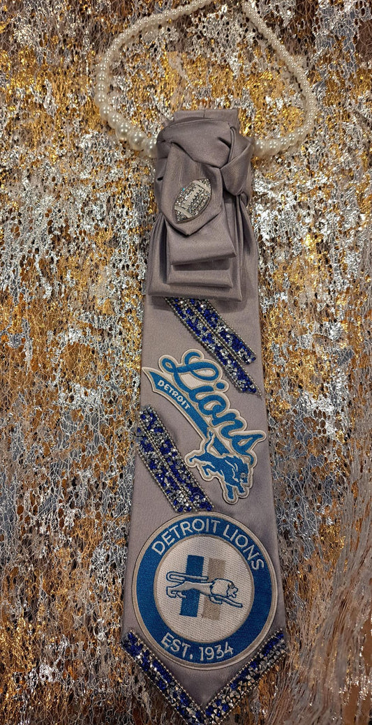 CUSTOM TIE LIONS GRAY